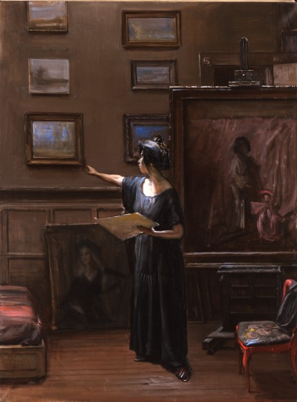 Hae Suh in the Studio; oil on canvas; 40\"x30\"