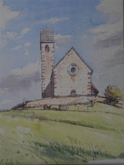 Front facade S. Jacob Church, Dolomites