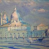 S.Maria della Salute from S.Giorgio Maggiore; w:c; 25x35cm